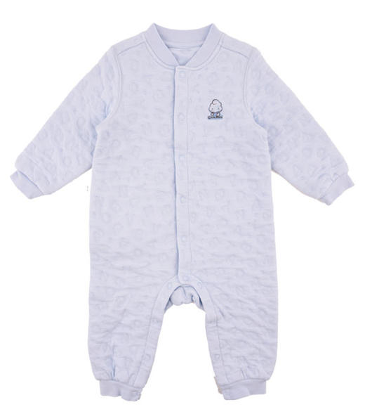 棉果果秋冬季有机棉纱男童女童空气层对开哈衣连体衣连身衣M401722619628 商品图2