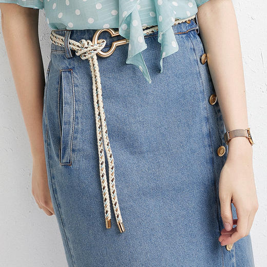 XQ-192130秋季新款原创精品韩版设计感牛仔半身裙（配腰带） 商品图2