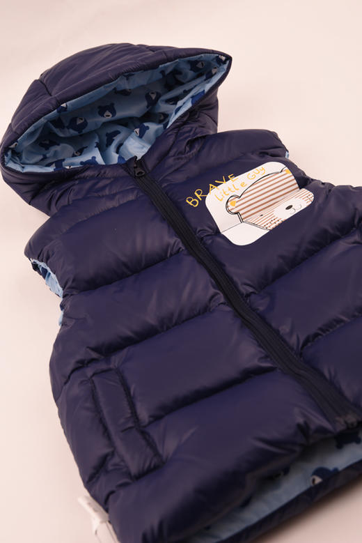 棉果果秋冬季男童女童连帽羽绒马夹M402171919750 商品图9