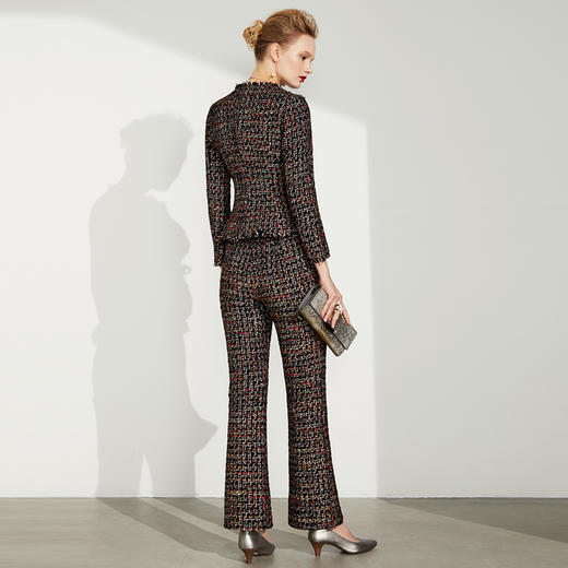 孤品 J83A2956颈袖添香秋冬新款时尚气质优雅名媛正装职业装套装套裤两件套J83A2956（不退不换） 商品图1