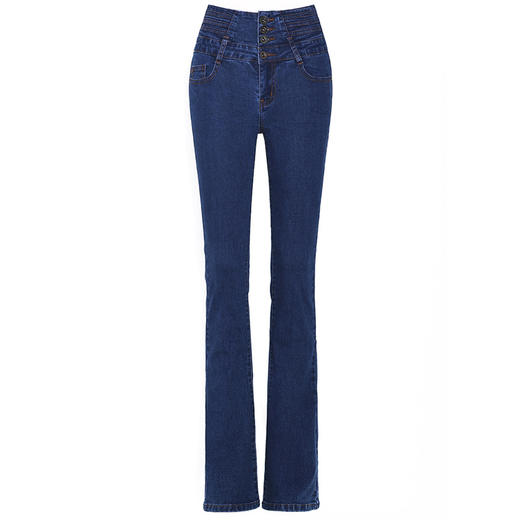 YY-A98秋季新款排扣复古微喇牛仔裤 商品图4