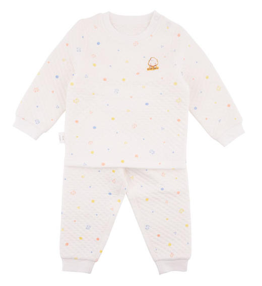 棉果果秋冬季男宝女宝套装上衣+裤子有机棉纱空气层套头套装M401302619630 商品图1