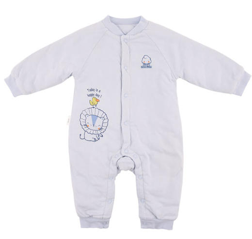 棉果果秋冬季有机棉纱男童女童夹棉对开哈衣连体衣连身衣M401722819629 商品图5