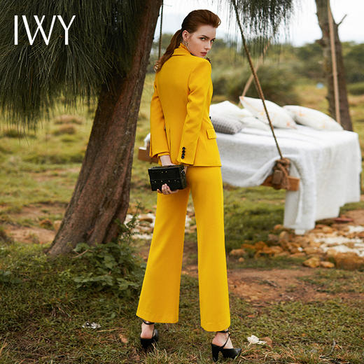 IWY/新品黄色西装大刀领双排修身立体职业套装CP9326 商品图8