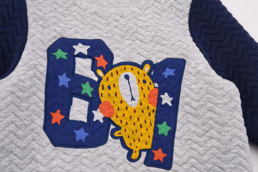 棉果果秋冬季男童卫衣空气层圆领套头卫衣M412180619654 商品图4