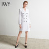 IWY/双排扣西装连衣裙白色立体修身后开叉Q9368-W 商品缩略图0