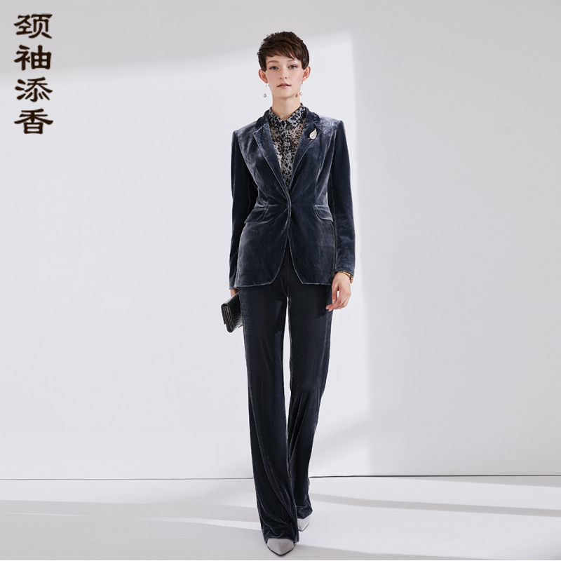 预售 雅痞公子丝绒套裤  J93A3585 预计9.25发货