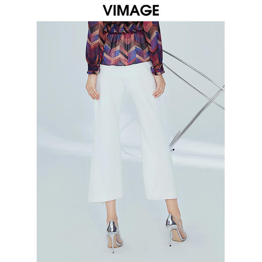 VIMAGE纬漫纪女装秋季新品商务通勤职场九分裤休闲直筒西装裤V1205805 商品图2