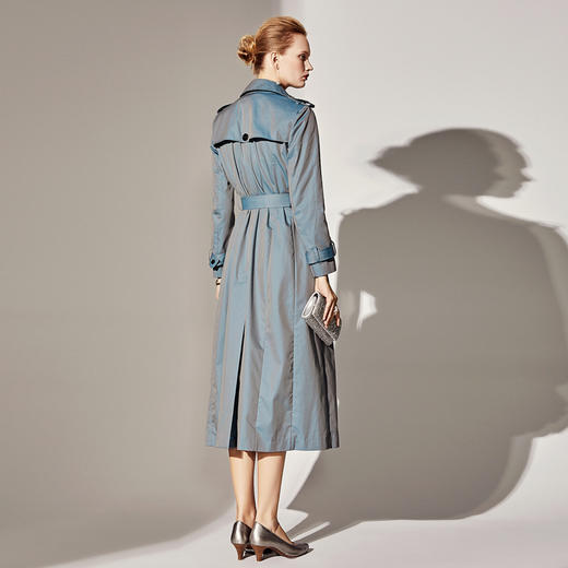 朱珠同款 J8392857B颈袖添香秋季新款时尚英伦风女士彩色薄款风衣外套女中长款J8392857B 商品图2