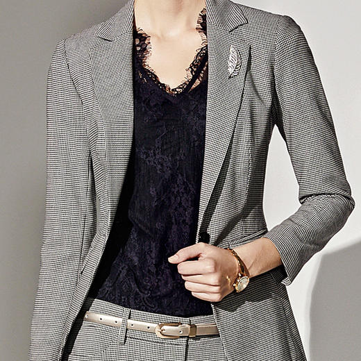 孤品—J83A2952颈袖添香2019春秋时尚气质女神范洋气西装职业装套装两件套女韩版J83A2952不退可换 商品图2