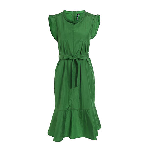 VIMAGE纬漫纪女装夏季高腰系带鱼尾清新牛油果绿连衣裙V1107748 商品图2