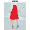 VIMAGE纬漫纪女装秋季高腰开叉名媛气质优雅一步裙半身裙V1206809 商品缩略图3