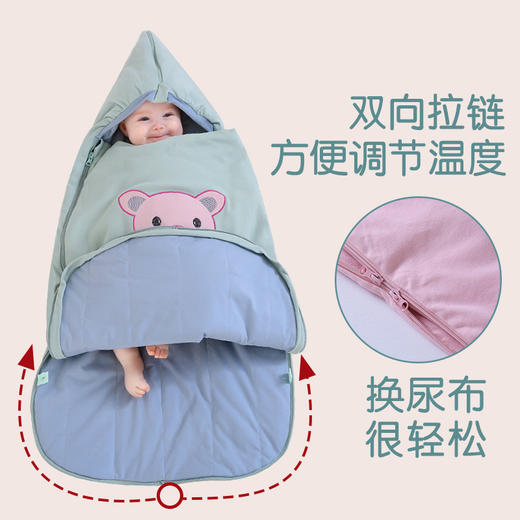 龙之涵防惊跳睡袋婴儿抱被春秋薄款全棉新生儿用品初生宝宝秋冬加厚包被 商品图1