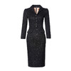 “黑曜石”J8383067B颈袖添香新款气质名媛女装职场装粗花呢小香风西装连衣裙J8383067B 商品缩略图4