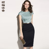 孤品-瑞霞同款，J8182307颈袖添香时尚气质名媛修身包臀职场装连衣裙女装包裙子J8182307不退可换 商品缩略图2