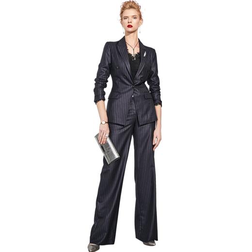 J83A3419颈袖添香职业装春新款时尚女条纹西装套装气质OL修身商务正装J83A3419 商品图4