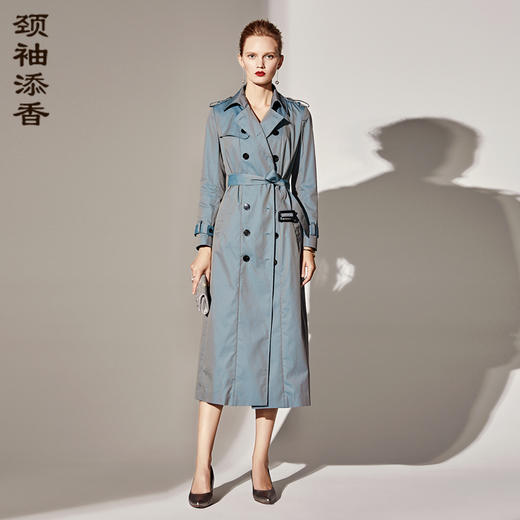 朱珠同款 J8392857B颈袖添香秋季新款时尚英伦风女士彩色薄款风衣外套女中长款J8392857B 商品图1