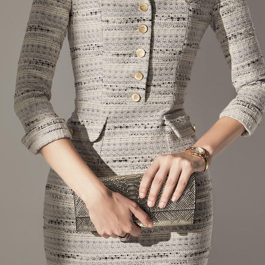 孤品-J8383072颈袖添香2019小香风职业连衣裙春秋新款女装修身气质ol名媛风裙子J8383072 商品图3