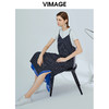 VIMAGE纬漫纪女装夏季宽松休闲条纹吊带假两件连衣裙长款V1107755 商品缩略图1