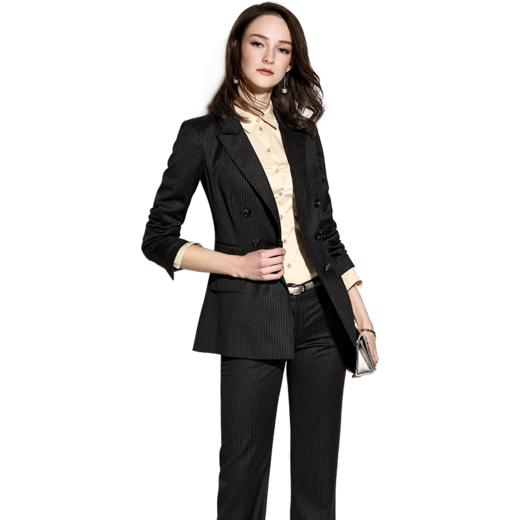“巧克力”J81A2365颈袖添香春秋韩版时尚英伦正装职业套装女气质小西装套裤J81A2365 商品图6