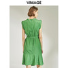 VIMAGE纬漫纪女装夏季高腰系带鱼尾清新牛油果绿连衣裙V1107748 商品缩略图1