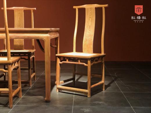 红桥红  家具严选  缅甸花梨(大果紫檀）  【178 马蹄腿霸王枨 方餐桌 七件套】 商品图4