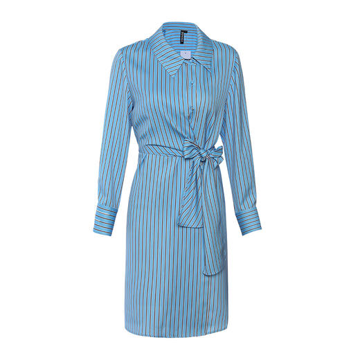 VIMAGE纬漫纪女装秋干练时尚职业条纹系带显瘦中款连衣裙V1207839 商品图4