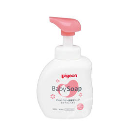 【一般贸易】日本贝亲Pigeon婴幼儿泡沫沐浴洗发二合一粉色花香 500ml
