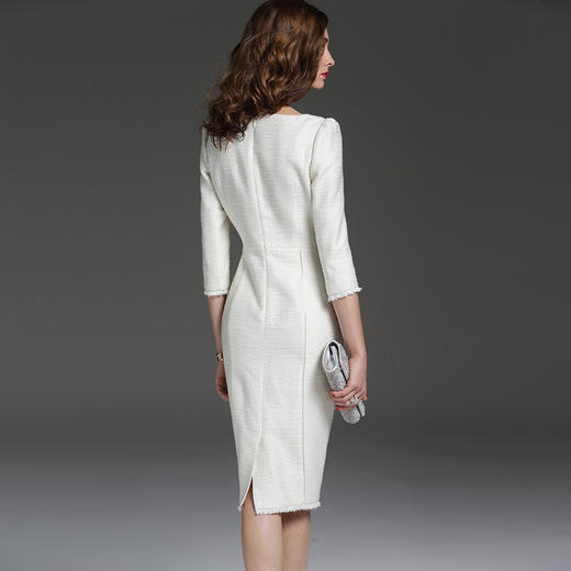 孤品 J7180017C颈袖添香季气质修身OL职场七分袖包臀显瘦连衣裙女J7180017C 商品图1