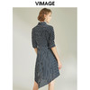 VIMAGE纬漫纪女装通勤气质不规则裙摆条纹衬衫连衣裙V1107757 商品缩略图3