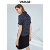 VIMAGE纬漫纪女装夏季经典条纹A字通勤休闲假两件连衣裙V1107756 商品缩略图3