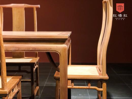 红桥红  家具严选  缅甸花梨(大果紫檀）  【178 马蹄腿霸王枨 方餐桌 七件套】 商品图8