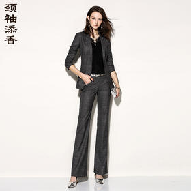 孤品-J74A1868颈袖添香春秋装新款女装时尚修身显瘦女士西装职业装套装正装J74A1868
