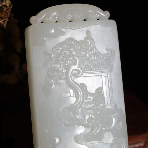 和田玉（白玉）籽料 玉牌--煮茶邀清客/85.33g 商品图1