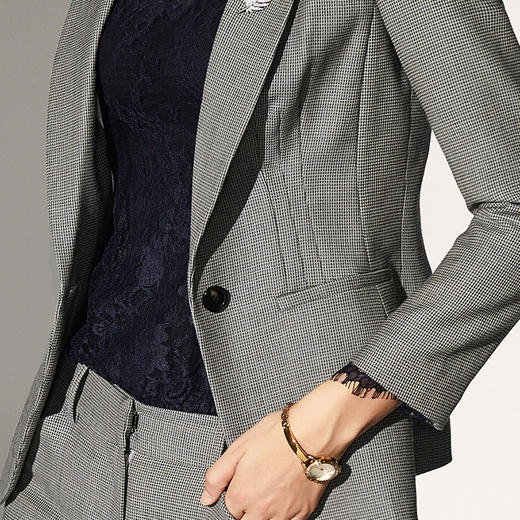 ▲J83A2859颈袖添香2019春秋新款时尚职场气质OL职业装修身小西装正装女套装J83A2859 商品图3