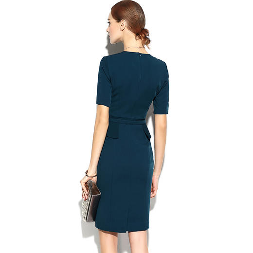 J7180127颈袖添香职业装气质包臀裙修身收腰显瘦女中袖正装连衣裙J7180127 商品图2