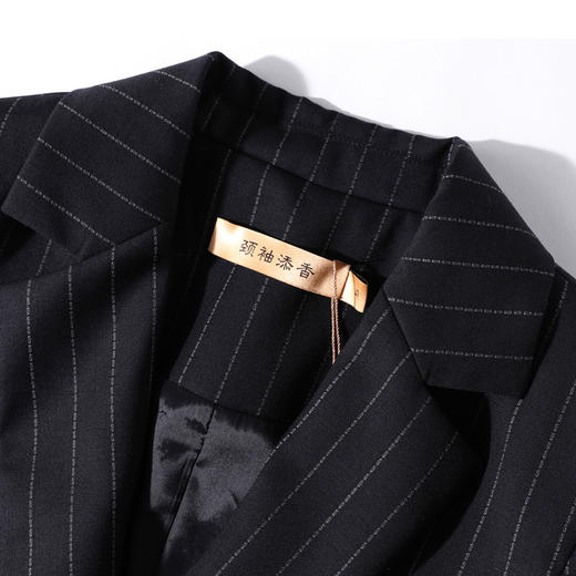 J83A3247颈袖添香春秋新款女装OL职业装小西装条纹套装修身时尚正装J83A3247 商品图2