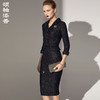 “黑曜石”J8383067B颈袖添香新款气质名媛女装职场装粗花呢小香风西装连衣裙J8383067B 商品缩略图0