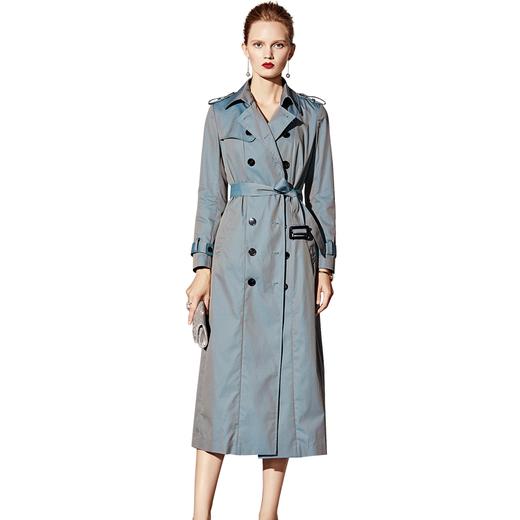 朱珠同款 J8392857B颈袖添香秋季新款时尚英伦风女士彩色薄款风衣外套女中长款J8392857B 商品图5