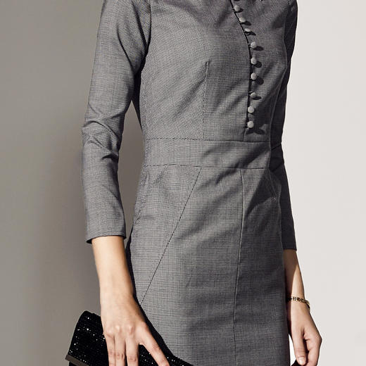 J8382747颈袖添香装新款时尚气质名媛修身包臀职场连衣裙女中长款J8382747 商品图3