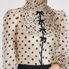 J9233686颈袖添香新款时尚桑蚕丝波点衬衣女式雪纺衫真丝衬衫女J9233686（四季可穿） 商品缩略图2
