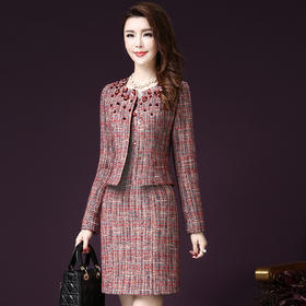 WXY-MFN1088秋季新款长袖大码修身喜庆婚礼妈妈装两件套