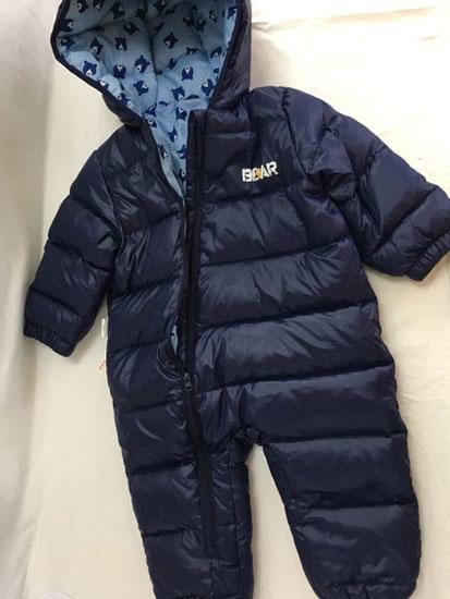 棉果果秋冬季男童女童连帽尼丝纺羽绒连体衣连身衣哈衣M402722919663 商品图3