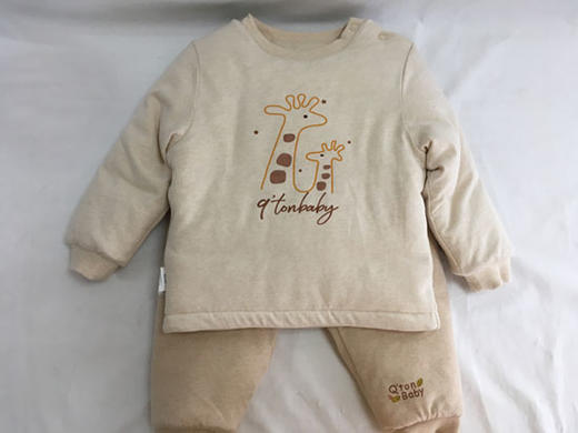 棉果果秋冬季新疆彩棉男童女童夹棉上衣裤子套头套装M401302819613 商品图5