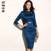 孤品 J6481170C颈袖添香春秋装新款女时尚气质修身遮肚显瘦职业装长袖连衣裙6481170T1X5 商品缩略图0