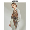 VIMAGE纬漫纪女装秋季新品时尚帅气豹纹印花不规则拼接衬衫V1209814 商品缩略图1