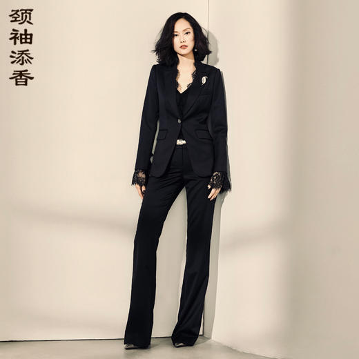 J93A3914颈袖添香秋季新款时尚修身气质OL正装职业装西装套裤套装女J93A3914 商品图0