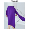 VIMAGE纬漫纪女装秋季新款不对称不规则高腰a字半身裙中长款V1206803 商品缩略图1