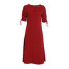 VIMAGE纬漫纪女装夏季抽褶气质优雅V领复古红色连衣裙长V1107751 商品缩略图3