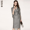 J8182261颈袖添香职场装气质女神范修身收腰显瘦包臀女西装连衣裙J8182261 商品缩略图0